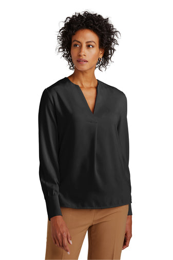 BB18009 Brooks Brothers® Women’s Open-Neck Satin Blouse