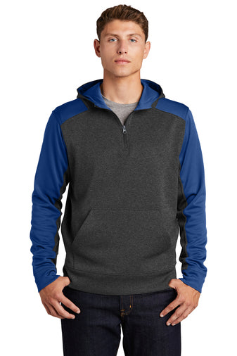 Sport-Tek® Tech Fleece Colorblock 1/4-Zip Hooded Sweatshirt. ST249.