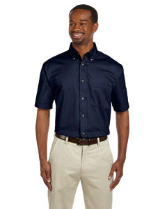 M500S Harriton Men's Easy Blend™ Short-Sleeve Twill Shirt with Stain-Release